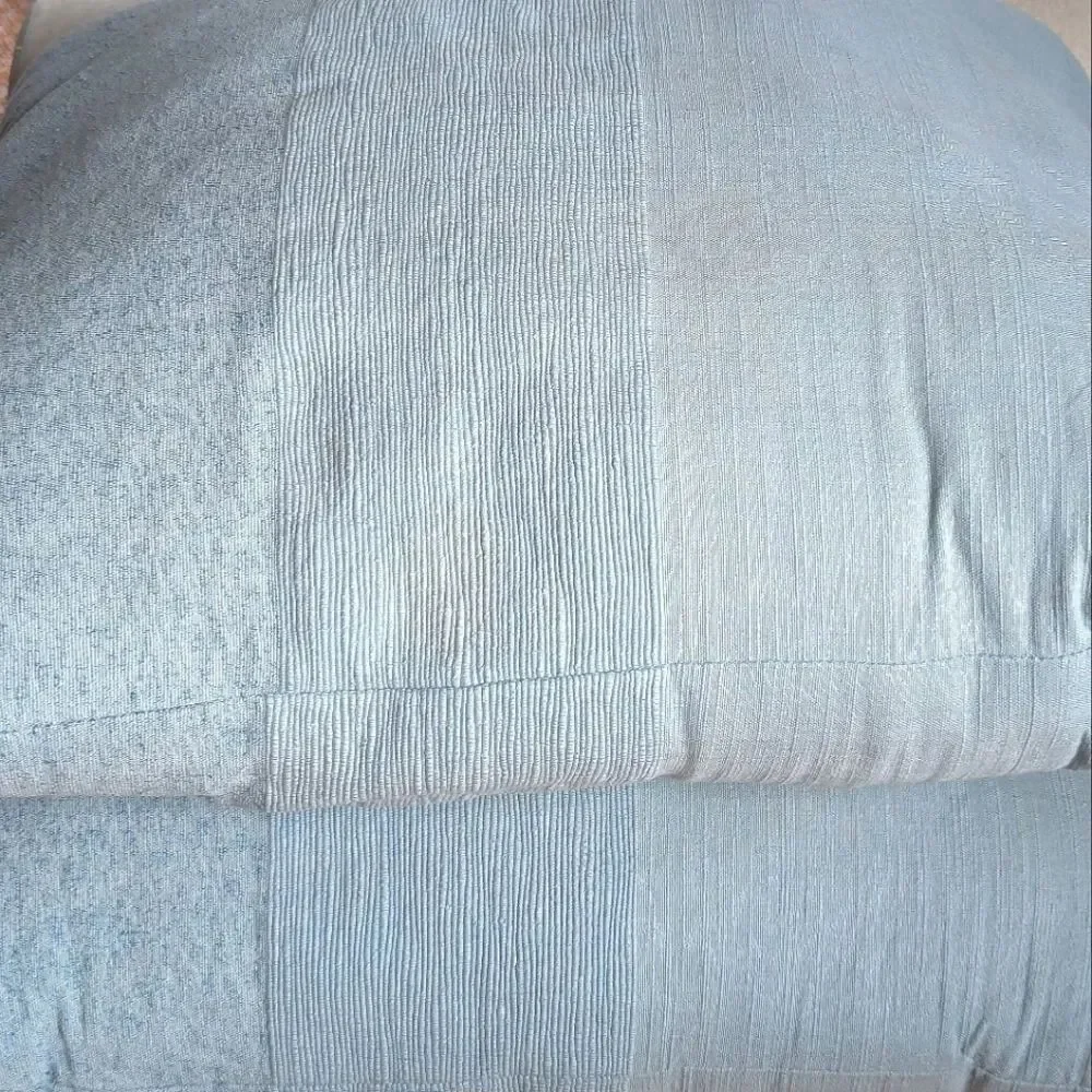 Pale Blue Tone On Tone Textured Accent Pillows Set Of Two 15